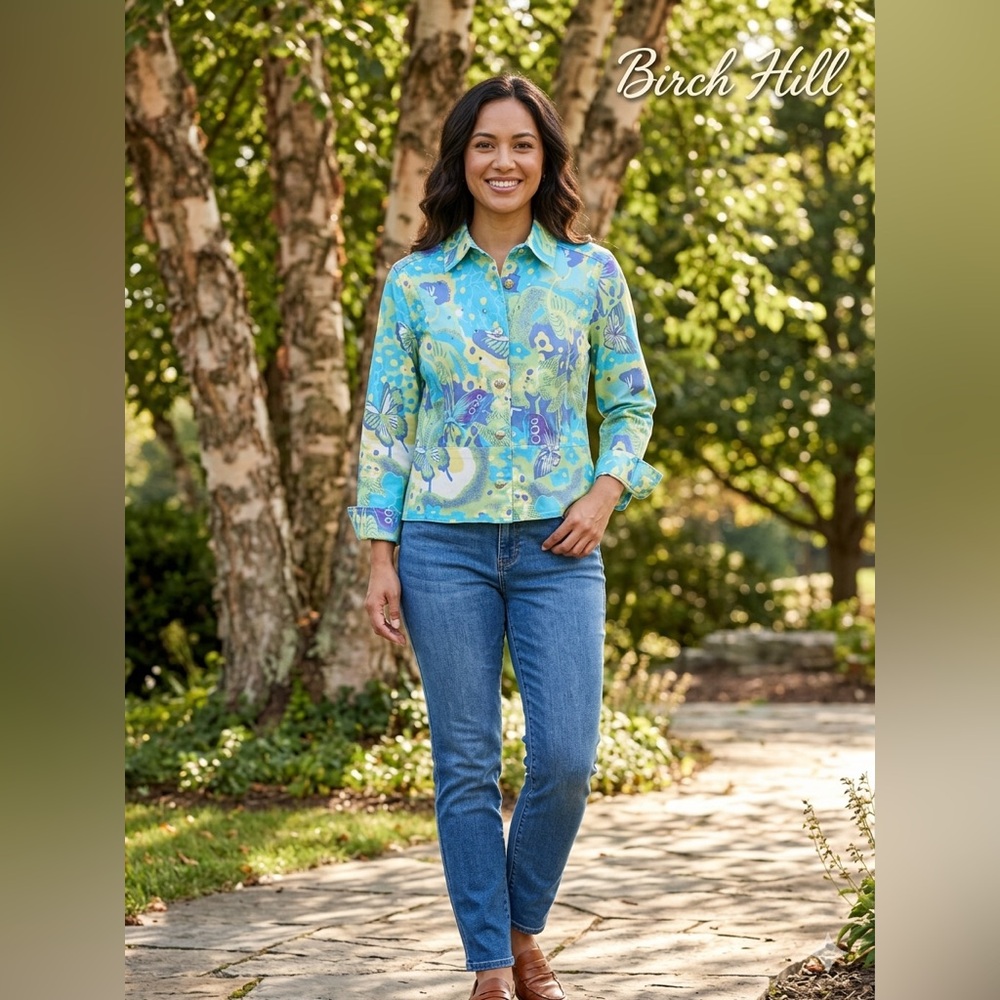 Colorful Patterned Button-Up Jacket